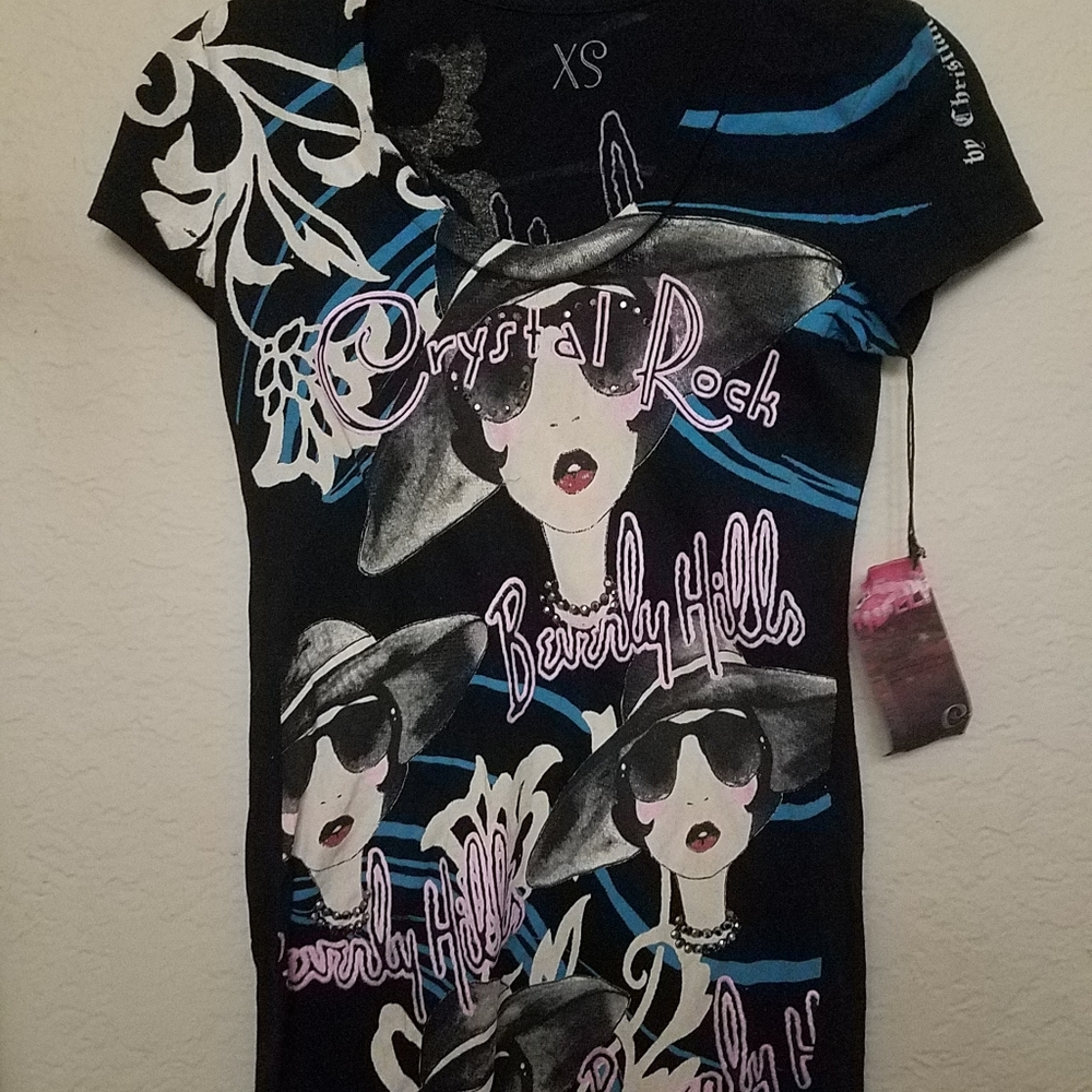 Crystal rock Christian Audigier T-shirt